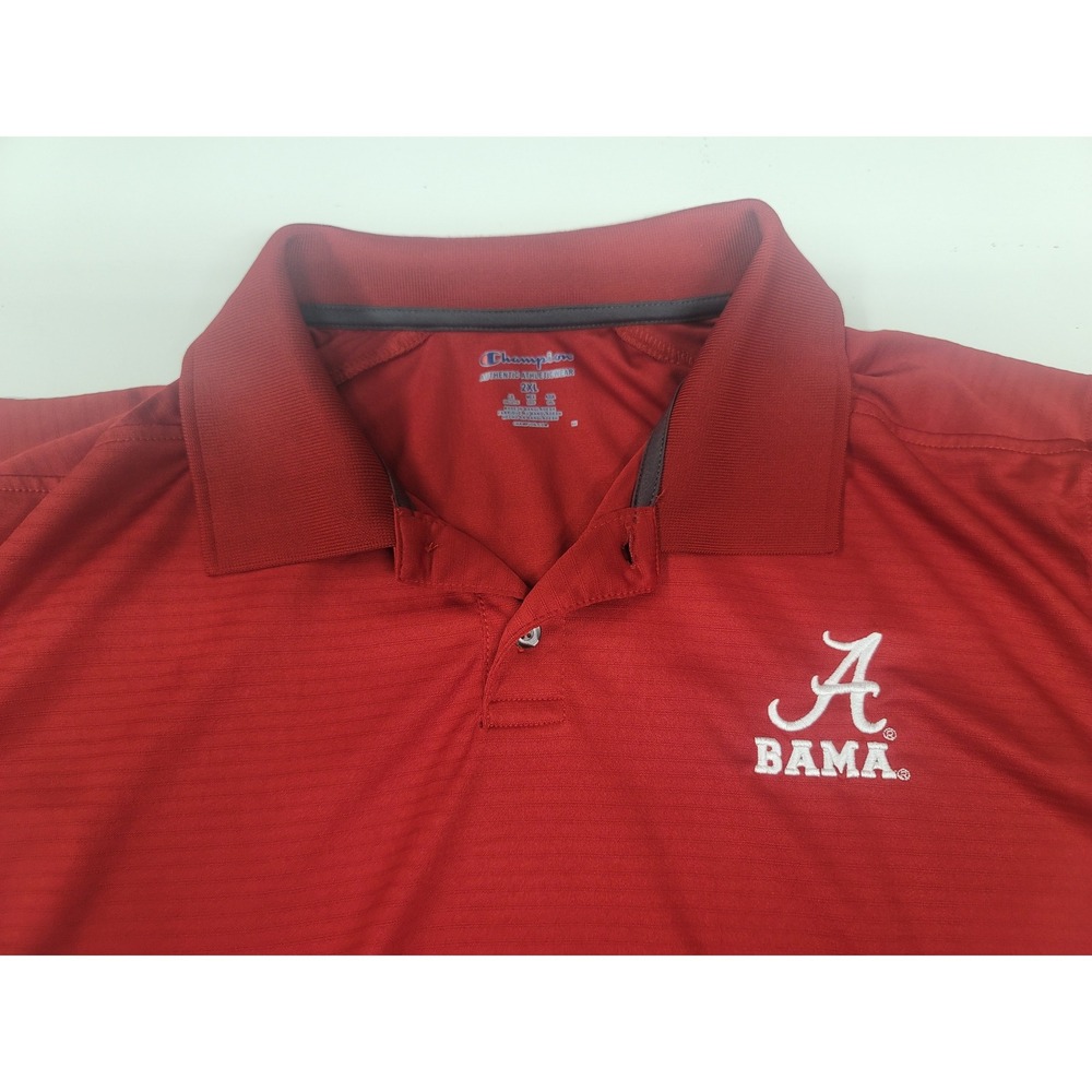 Champion Brand Alabama Crimson Tide Polo Shirt Men's 2XL Bama Athletic Red